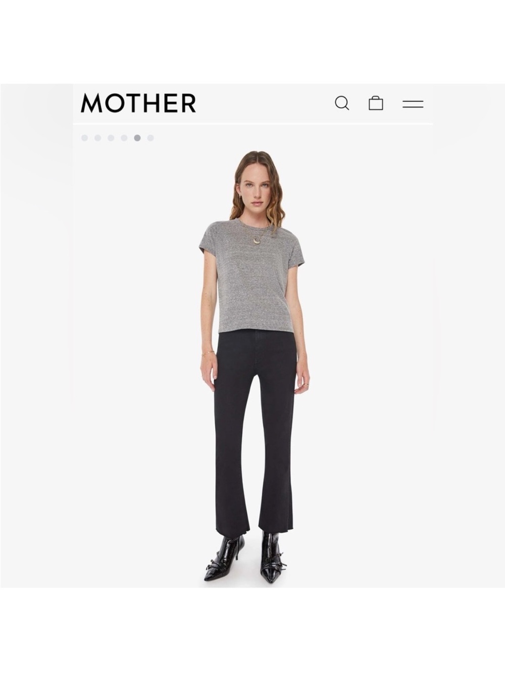 MOTHER Lil Goodie T-Shirt Heather Gray